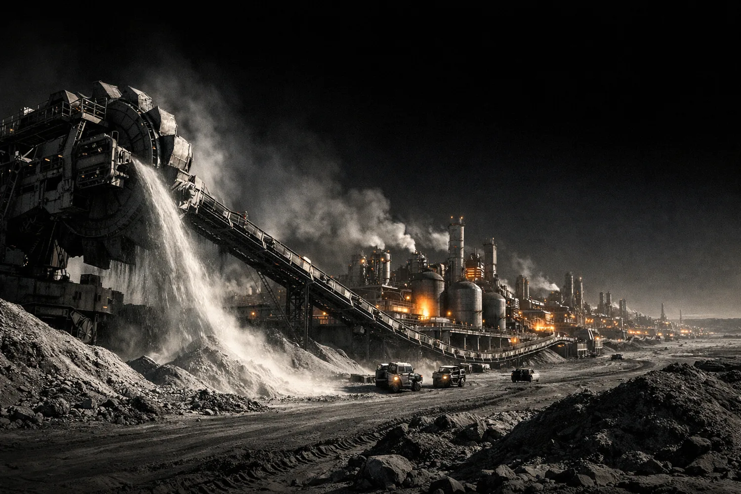 Lunar regolith worksite artwork